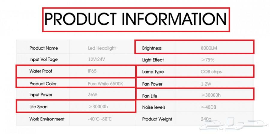 ليد LED بديل الزينون للاكسنت عالي واطي