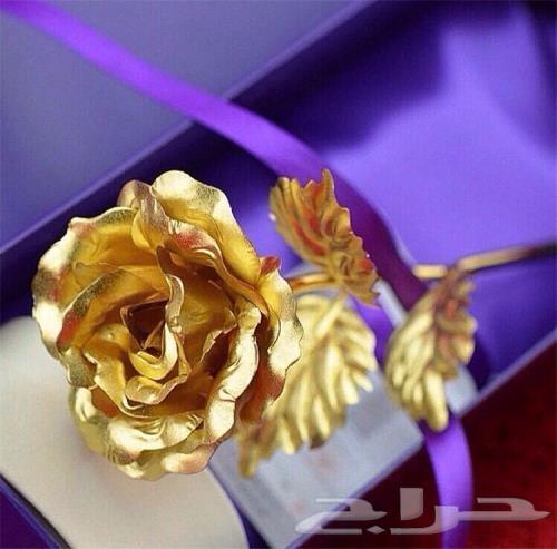 ورد مطلي ذهب عيار 24 قراط (( النوع الاصلي ))