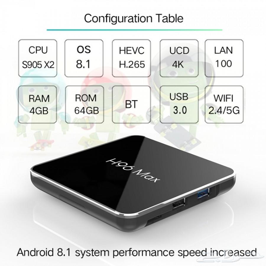 رسيفر اندرويد H96MAX بمساحه 64 قيقا
