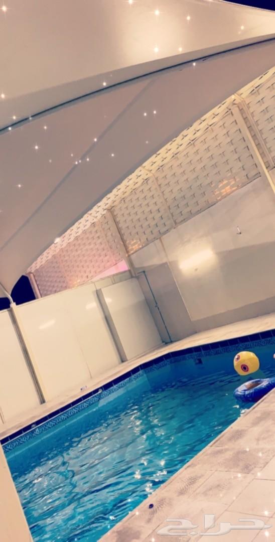 عرض استراحة بملعب صابوني وزحليقة ومسبح