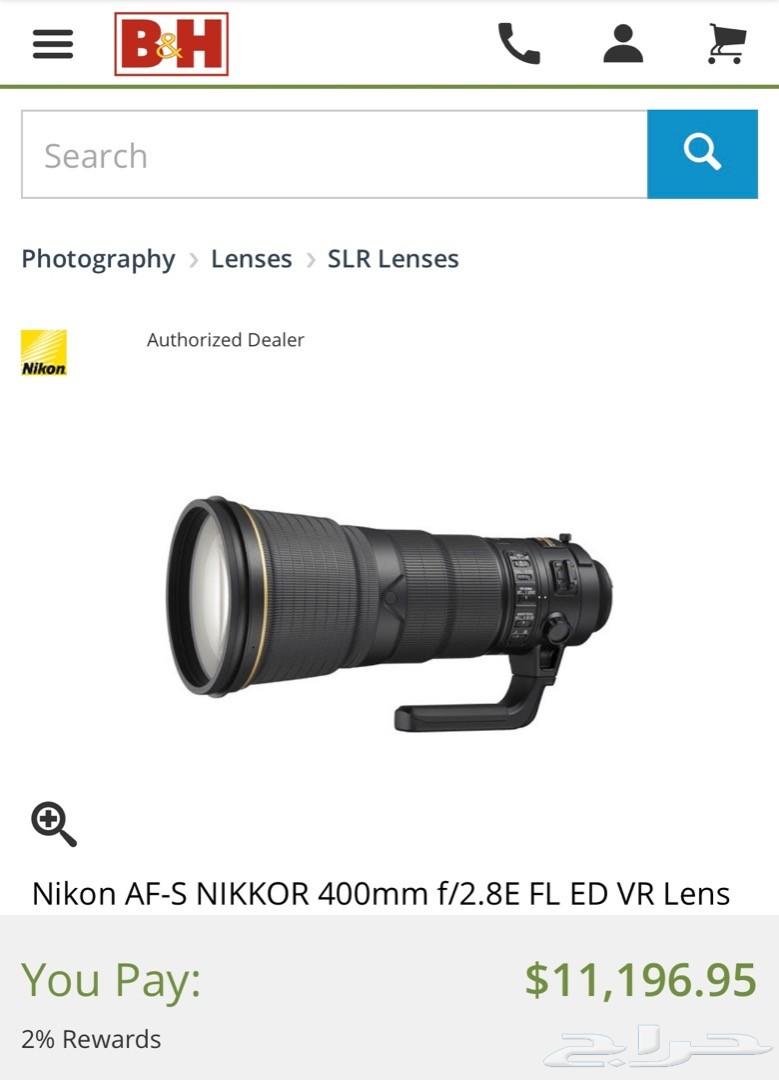 nikon lens 400mm f2.8 عدسة 400 نيكون