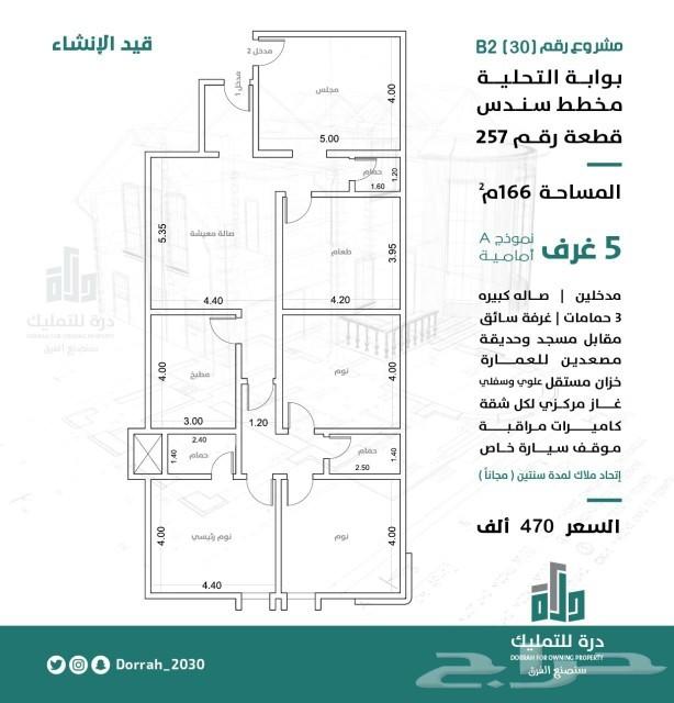 بوابه التحليه مخطط سندس شقق للبيع تحت الانشاء