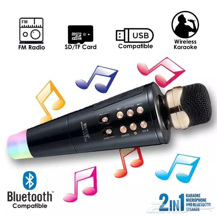 مايك Karaokee مكبر صوت مضئ لاسلكي100ريال