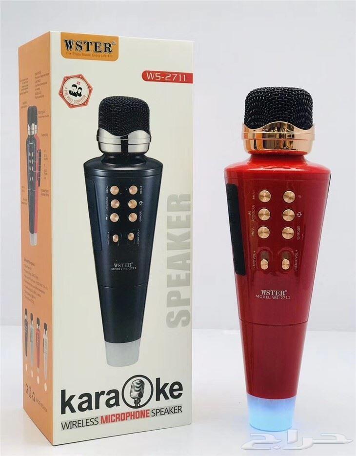 مايك Karaokee مكبر صوت مضئ لاسلكي100ريال