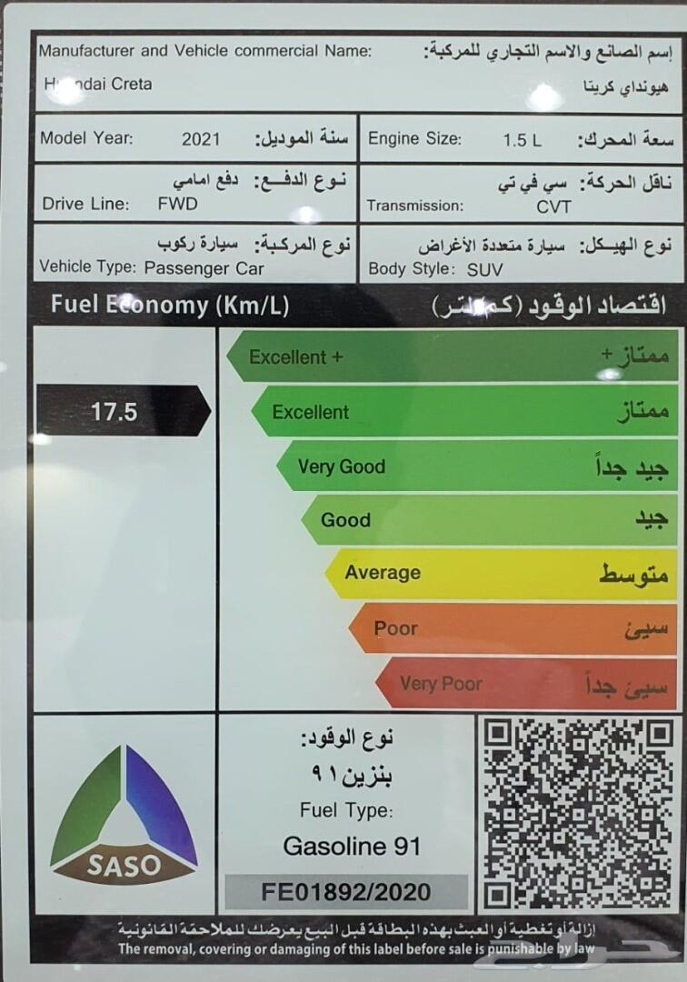 متوفر كريتا 2021 جميع الفئات